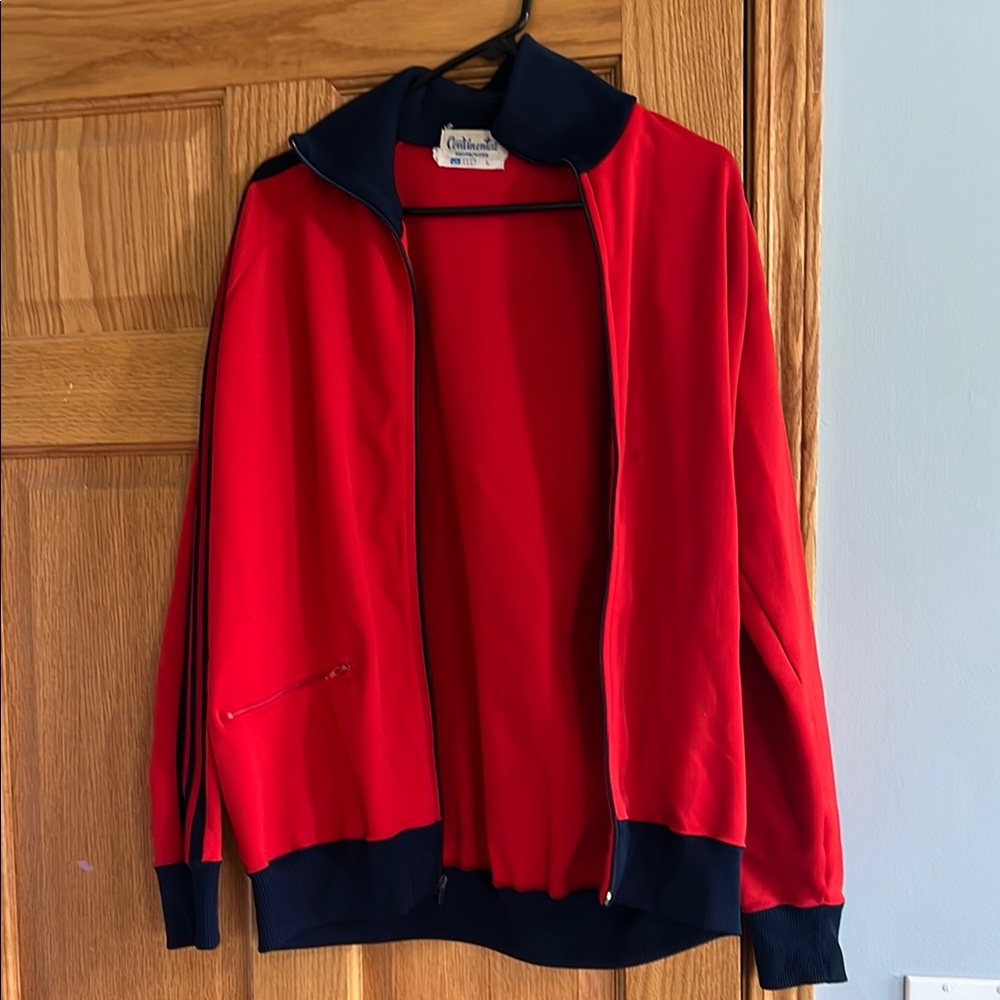 Continental Red and Navy Track Jacket vintage